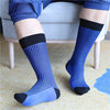 Autumn And Winter Black And Blue Striped Mid-calf Business Men Socks