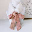 Houndstooth Fur Collar Scarf Women's Korean-style Plush Scarf Winter Warm Thickened Women's Scarf