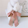 Houndstooth Fur Collar Scarf Women's Korean-style Plush Scarf Winter Warm Thickened Women's Scarf