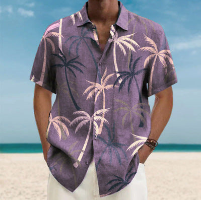 Men's Beach Floral Button Shirt