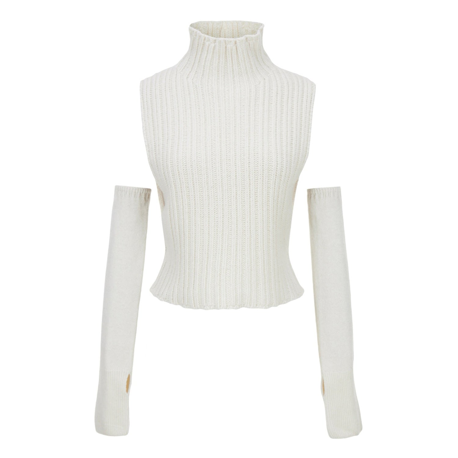 Turtleneck Vest Sleeve Sweater Women