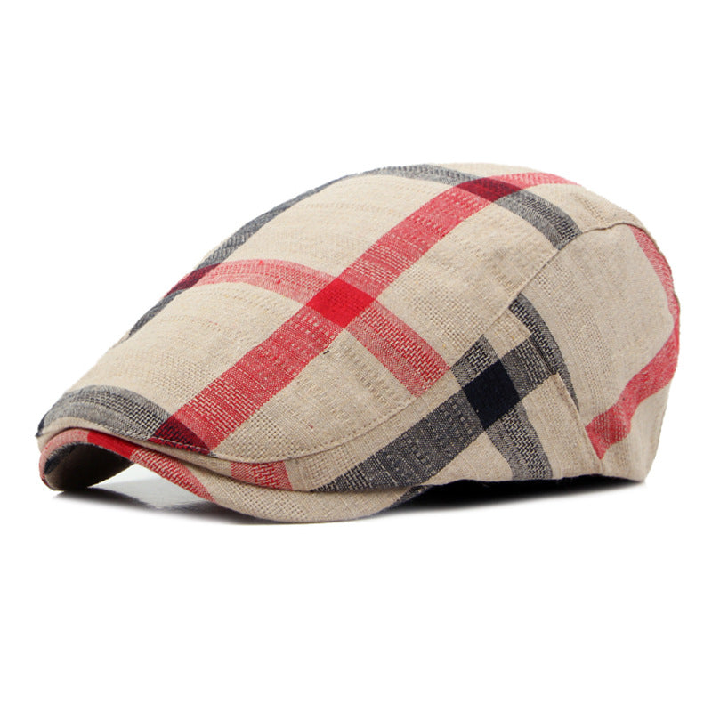 British Style Classic Retro Plaid Cap Men