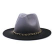 Painted Woolen Flat Brim Autumn And Winter British Style Fashion Fedora Hat