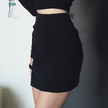 Hip Skirts Irregular Hem Pencil Micro Mini Skirt Slim Women Party Skirts Black Bodycon Short Skirt