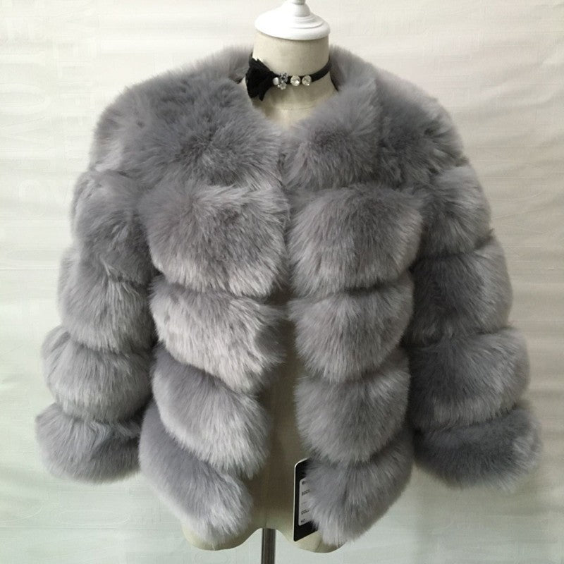 New Fox Fur Fur Coat Women's Short Long-sleeved Fur Artificial Fur Coat