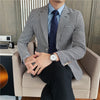 Men's Slim Suit British Business Houndstooth Suit Male Jacket