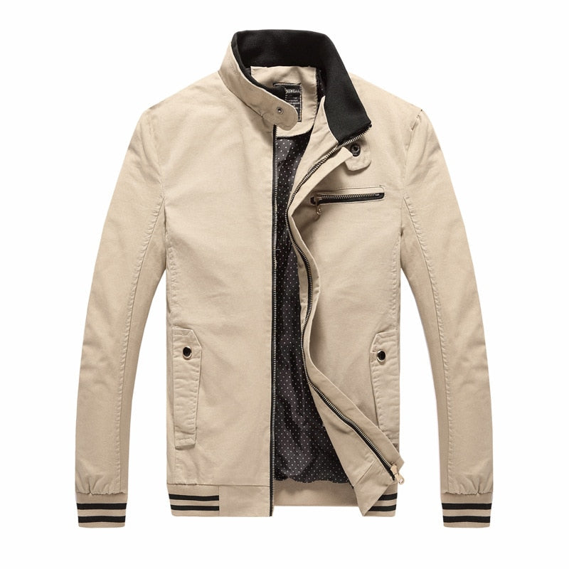 Men Casual Jacket Coat Men's Fashion Washed 100% Pure Cotton Brand-Clothing Jackets Male Coats