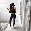 2 piece set women suit outfit crop top legging sweatpants set