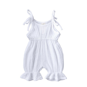 Toddler Baby Girls Sleeveless Solid Romper Jumpsuit Outfit