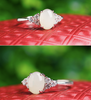 Adjustable Moonstone jade Ring with 925 silver