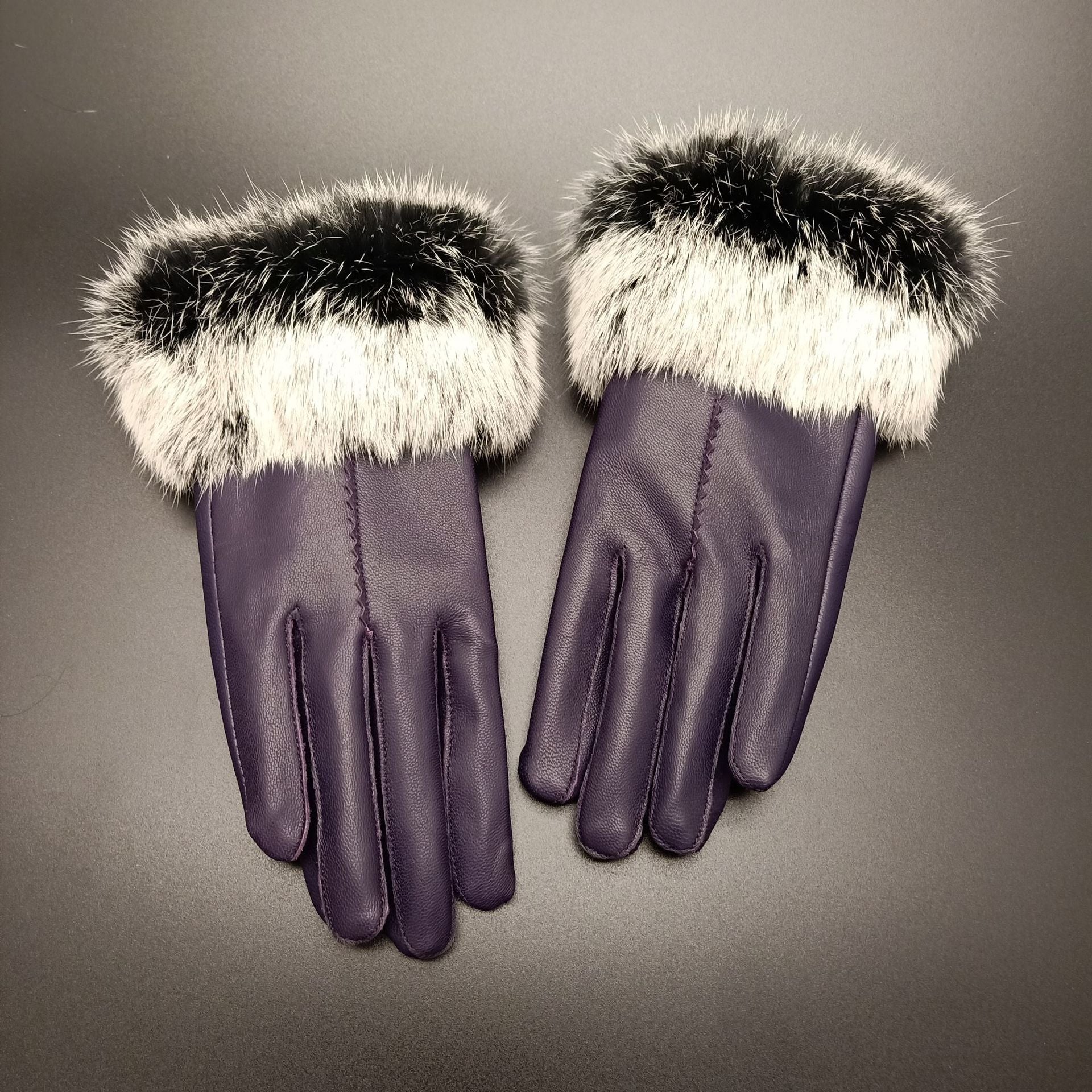 Rabbit hair mouth fashion gloves