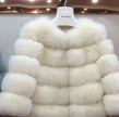 Slim short faux fox fur coat