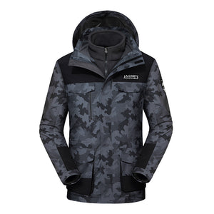 Winter Men Ski Jacket Waterproof Windproof Breathable Warm Softshell Long Sleeved Coat