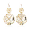 Womens Round Hollow Earrings Gold Filled Dangle Earrings Drop Earing Jewelry