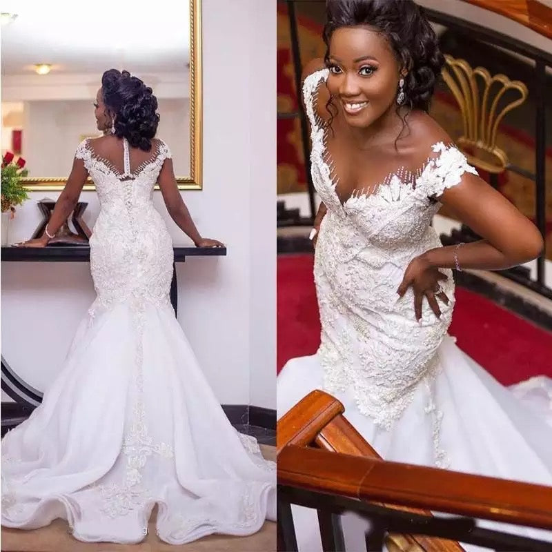 Mermaid Wedding Dresses Custom Made African Wedding Gowns