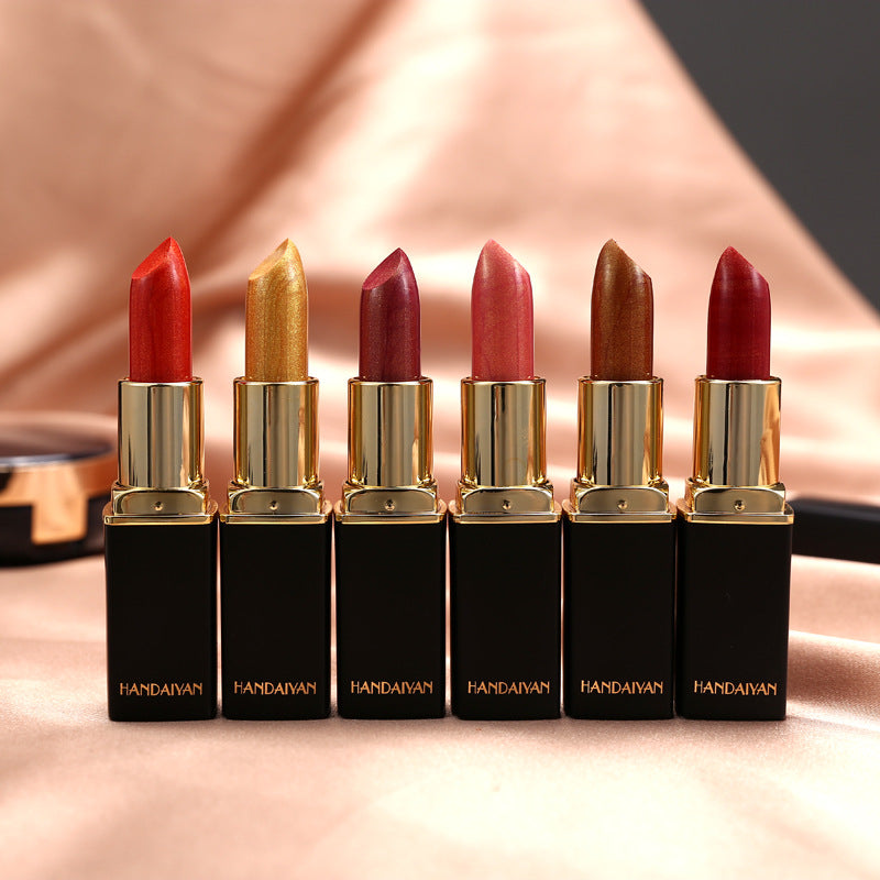 Pearlescent color change temperature change lipstick