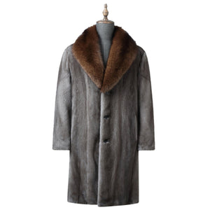 Thick Fur Long Coat Men Autumn Winter Warm