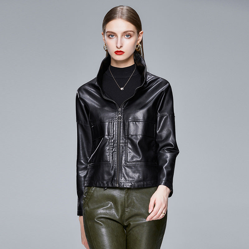 Korean Style Leather Jacket Women PU Coat Leather