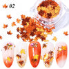 Gradient Maple Leaf Nail Sequins