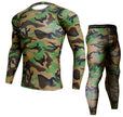 Mens Camouflage Pants & T Shirt Sets Fashion Crossfit T-shirt Compression Brand Clothing Joggers Men Casual Leggings