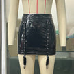 Women's Leather Trendy Hip Skirt