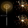 New Ground Plug Solar Fireworks Light LED Light String Copper Wire Outdoor Garden Decoration Star Lights Christmas Lights