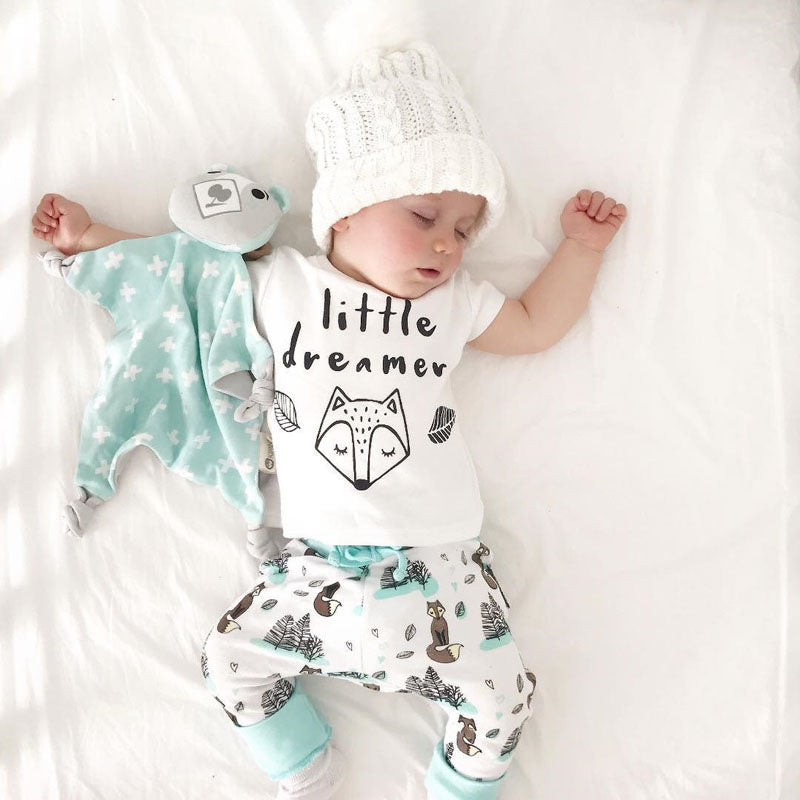 Newborn Baby Clothes Set T-shirt Tops+Pants Little Boys and Girls Outfits