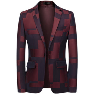 Business Plaid Men's Suit Jacket