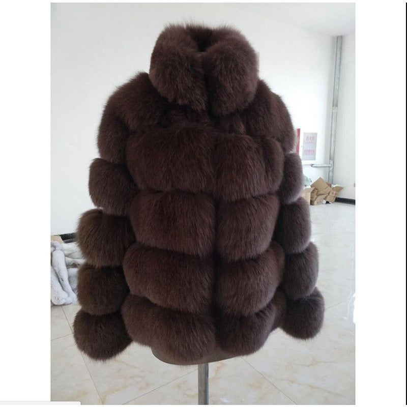 Faux fox fur coat