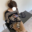 Slouchy Knit Shirt Thin Women Loose