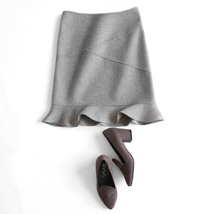 Fashionable Wool Double-sided Woolen Fishtail Skirt