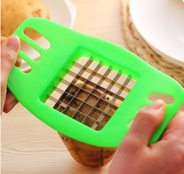 kitchen gadgets 2 Blades Potato Cutter Chopper Stainless French Fries Slicer