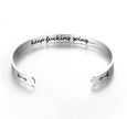 Mantra Bracelet With Quotes Stainless Steel Cuff Inspirational Jewelry