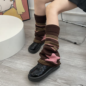 Striped XINGX Maillard Style Brown Double-sided Speaker Foot Sock