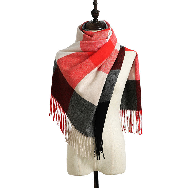 Striped plaid ladies scarf