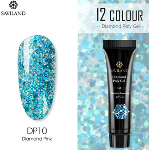 12 Colors Nail Diamond Poly Gel