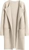 Women's Woolen Coat With Pocket Slim Fit Mid Length Jacket Comfortable Casual Lapel Coats