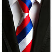 Business Executive Tie Polyester Silk Jacquard Big Stripe Tie