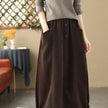 Women's Retro Artistic Fleece-lined Thick Mid-length Skirt