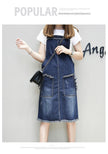 Plus-sized Plus Size Women's Slimming Denim Suspender Skirt Slim Fit Dress Fat Sister