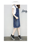 Plus-sized Plus Size Women's Slimming Denim Suspender Skirt Slim Fit Dress Fat Sister