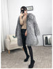 Mid-length Fox Fur Faux Fur Coat Women's Warm Leisure Overcoat