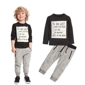 Kids  Clothes Long Sleeves T-shirt  Pants 2pcs Suit For 3-7 Years