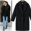 New Women's Cashmere Long-sleeved Solid Color Long Coat Woolen Coat