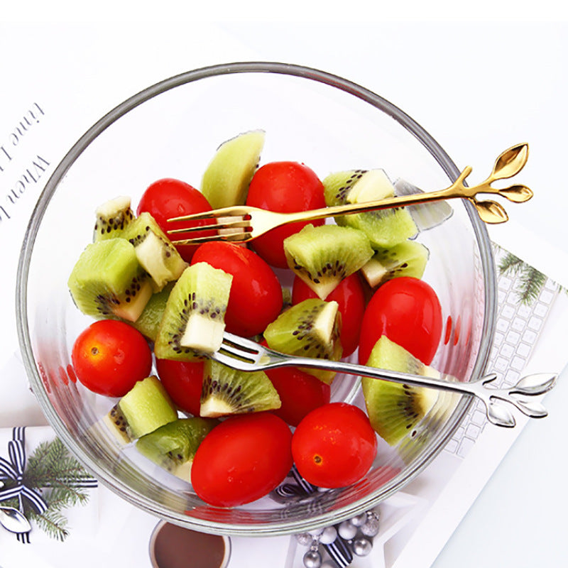 Creative Stainless Steel Branch Spoon Leaf Spoon Stainless Steel Fork Fruit Fork Cake Spoon