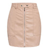 Leather skirt short skirt solid color skirt