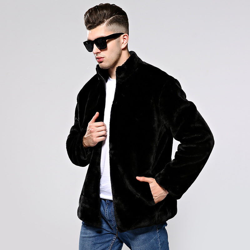 Men's Faux Fur Jacket Mink Fur Coat