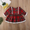 Christmas Red Dress Toddler Baby Kid Girls Lace