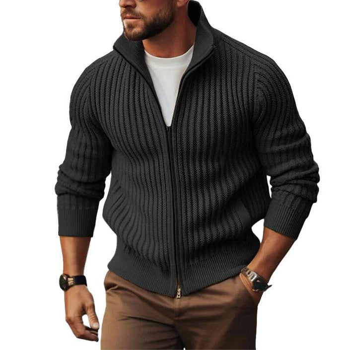 Zipper Outerwear Sweater Coat For Men Fleece-lined Thickened Winter