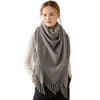 Scarf fringed cashmere shawl